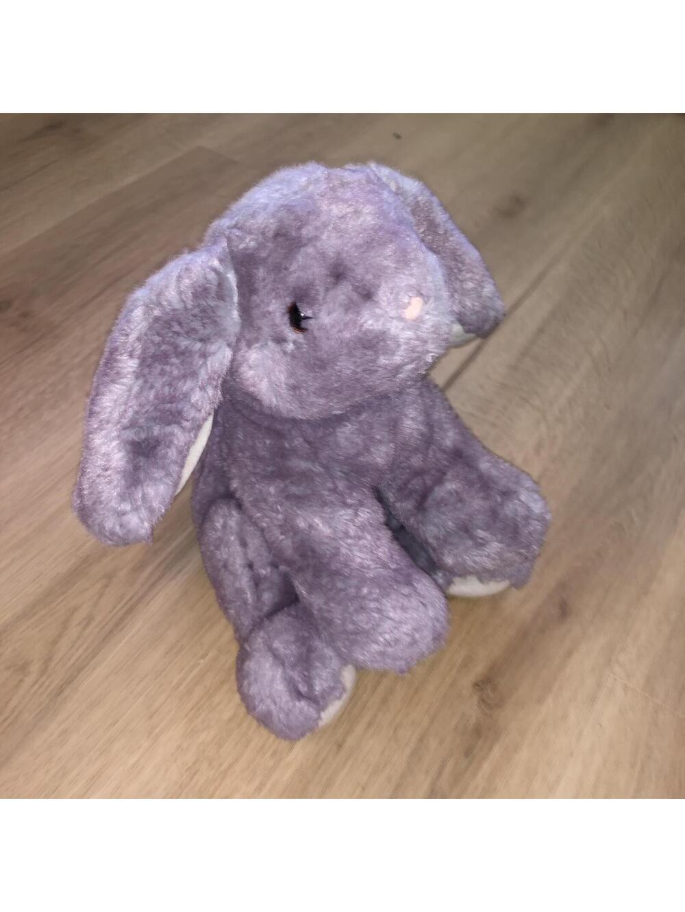 DOUGLAS CUDDLE TOY PURPLE WHITE EASTER BUNNY RABBIT SOFT PLUSH ANIMAL LOP EAR